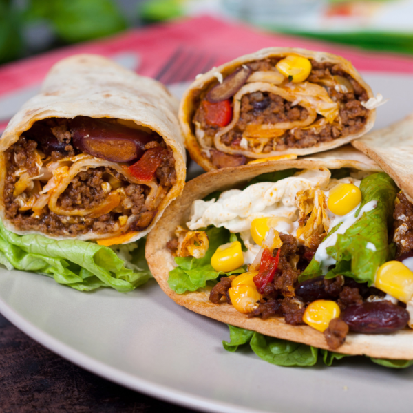 Tortilje polnjene z ognjenim mesom
