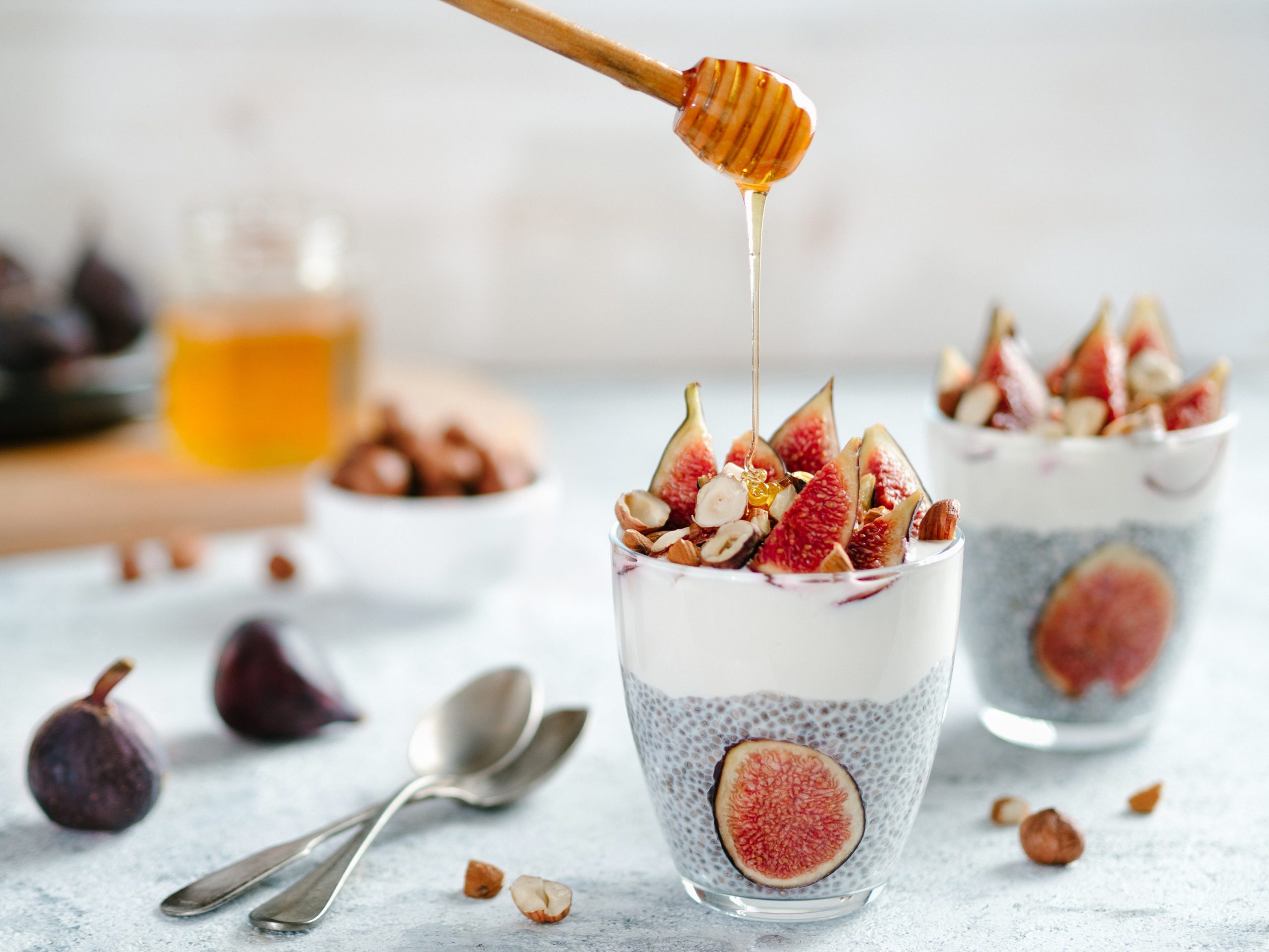 Chia puding s figami