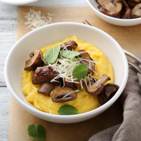 Polenta s šampinjoni
