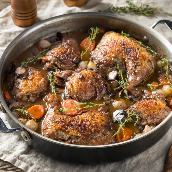 Coq au Vin na hitro